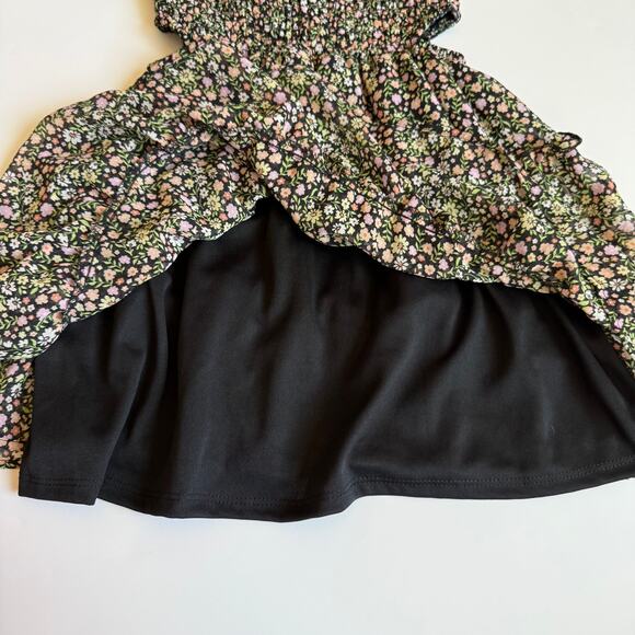 NEW Art Class Girls Black Floral Smocked Cut-Out Chiffon Dress - Picture 7 of 10